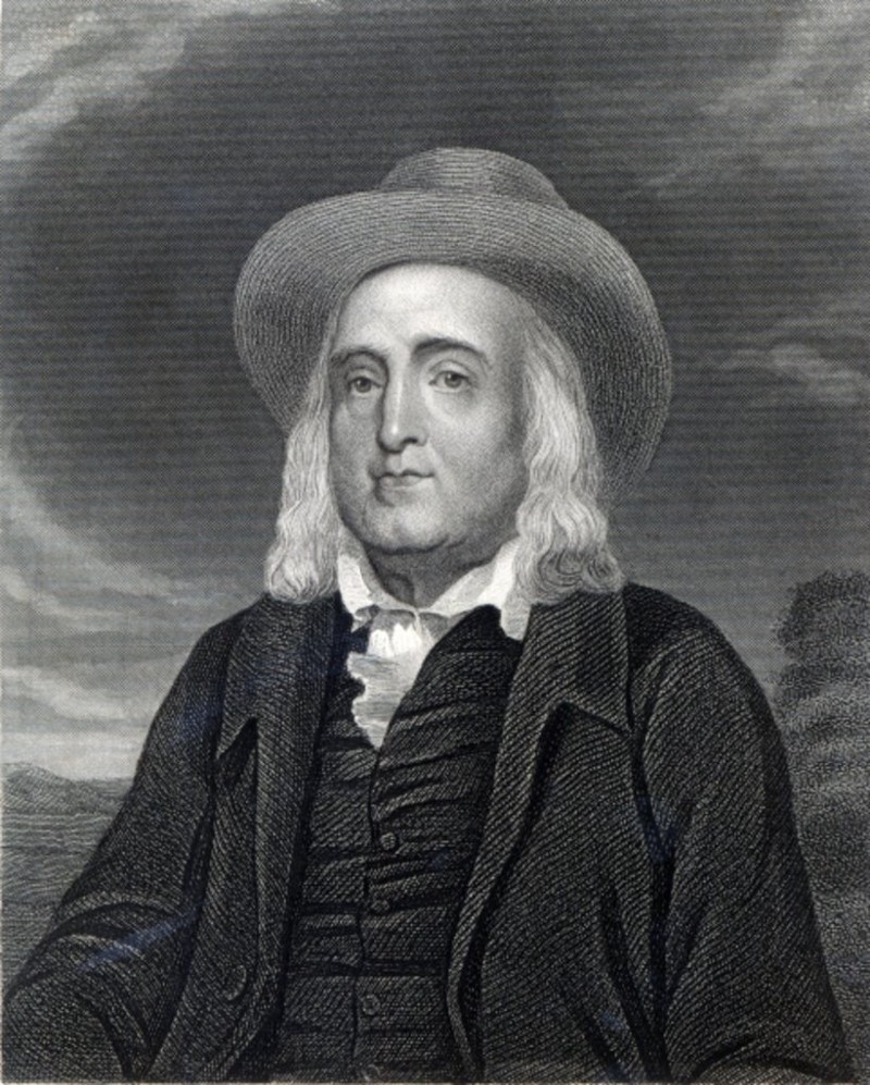 Ilustração preto e branco do filósofo Jeremy Bentham